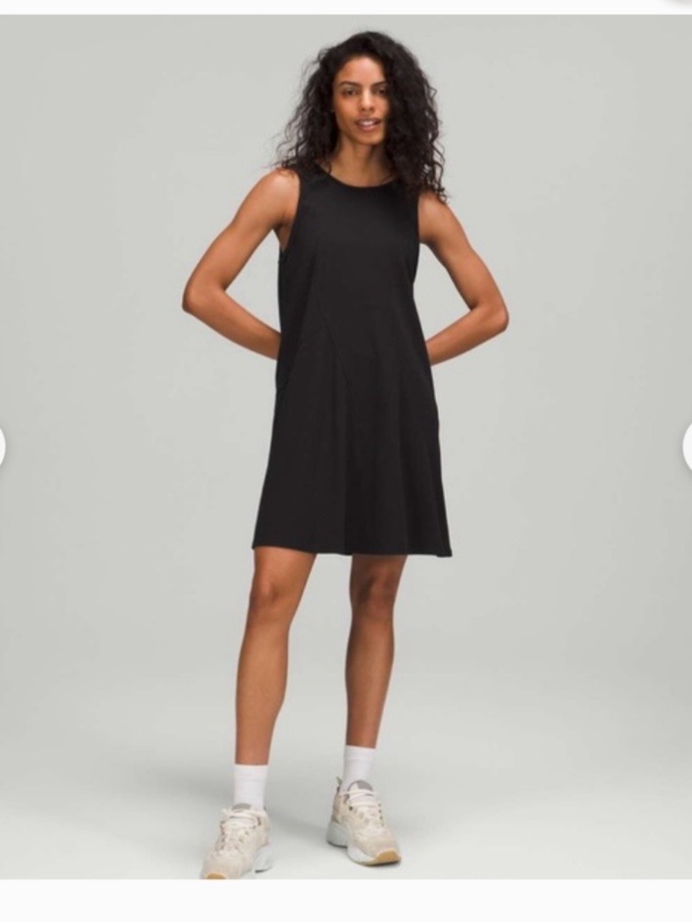 lululemon athletica Black Backless V-Strap Dress
